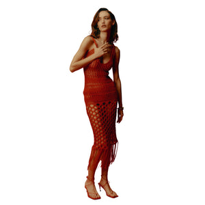 Immagine di Laneus - Abito Knitted Dress Woman - S5Lawokd129-040 - Rosso - Abito di Laneus disponibile su Barbara1999.