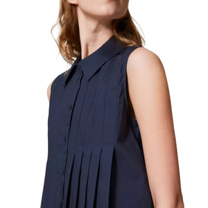 Immagine di Twinset - Camicia Cropped - 251Ap2290-03585 - Deep Blue - Camicia di Twinset disponibile su Barbara1999.