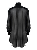 Nineminutes - Camicia The Lavalliere Georgette - 26Fwnca-0009-Black - BLACK