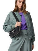 Pinko - Borsa Love One Slouchy Zip Mini Vite - 105345-A2Jg-Z99E - Nero Limousine - Matt Silver