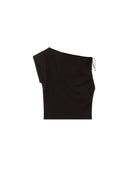 Alpha Studio - Collo Asimmetrico C/Coulisse New Shapes - Ad-6430C-2002 - Nero