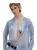 Ermanno Firenze - Camicia - D48EK020ES3-MFB33-49156 - Off White/Denim Medio