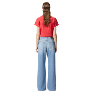 Immagine di Pinko - Wanda Wide Leg Denim Soft Touch - 101733-A2Dz-Pjv - Lavaggio Vintage Medio/Chiaro - Jeans di Pinko disponibile su Barbara1999.