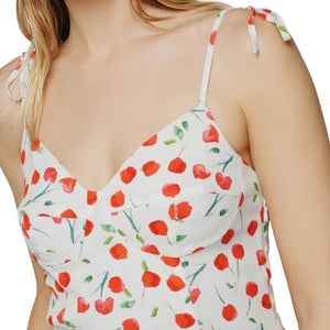 Immagine di Mar De Margaritas - Ariel - Abito Corto In Crepe Con Coppa Preformata - Mmabw01150-Tmfi0025-Be37 - Cerises Creme - Abito di Mar De Margaritas disponibile su Barbara1999.