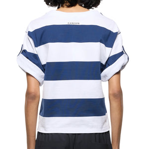 Immagine di Laneus - Striped Jersey T-Shirt Woman - S5Lawoth138-060 - Blu/Blue - T-Shirt di Laneus disponibile su Barbara1999.