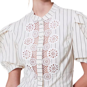Immagine di Twinset - Camicia Manica Corta - 251Ap2483-12235 - Angora/Nero Stripes - Camicia di Twinset disponibile su Barbara1999.