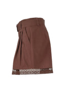 Twinset - Shorts c/Macramé e Cintura - 261tt2253-12110 - Coffee Liqueur