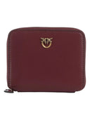 Pinko - Portafoglio Taylor quadrato zip-around in pelle - 100249A0F1-Ww5Q - Ribes Intenso-Antique Gold