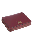 Pinko - Portafoglio Taylor quadrato zip-around in pelle - 100249A0F1-Ww5Q - Ribes Intenso-Antique Gold