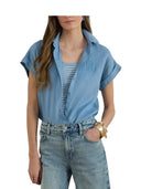 Lauren Ralph Lauren - Camicia a maniche corte in lino - 200874259011 - Blue