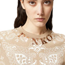 Immagine di Pinko - Mindelo Maglia Felpa Stampa Ba - 104618-A2Cw-Cz4 - Mult.Beige/Bianco - Felpa di Pinko disponibile su Barbara1999.