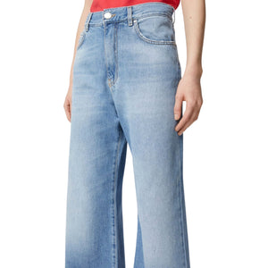 Immagine di Pinko - Wanda Wide Leg Denim Soft Touch - 101733-A2Dz-Pjv - Lavaggio Vintage Medio/Chiaro - Jeans di Pinko disponibile su Barbara1999.