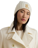 Lauren Ralph Lauren - Berretto a trecce con logo ricamato - 454P23505002 - Cream