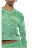 Laneus - Knit Cardigan Woman - S6Lawoca142-923 - Verde Smeraldo/Emerald Green