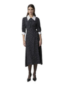 Mar De Margaritas - Abito Midi Con Manica A 3/4 E Colletto Camicia - Mmabw01788-Tvi0008-Ne149 - Margheritine Nero