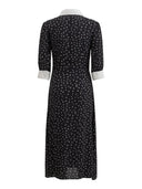 Mar De Margaritas - Abito Midi Con Manica A 3/4 E Colletto Camicia - Mmabw01788-Tvi0008-Ne149 - Margheritine Nero