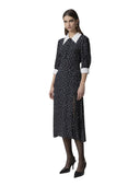 Mar De Margaritas - Abito Midi Con Manica A 3/4 E Colletto Camicia - Mmabw01788-Tvi0008-Ne149 - Margheritine Nero