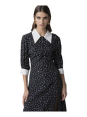 Mar De Margaritas - Abito Midi Con Manica A 3/4 E Colletto Camicia - Mmabw01788-Tvi0008-Ne149 - Margheritine Nero