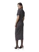 Mar De Margaritas - Abito Midi A Mezza Manica Arricciato - Mmabw01855-Tvi0006-Ne148 - Rose Rampicanti Nero