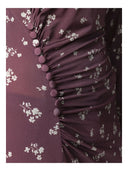 Mar De Margaritas - Abito Midi Con Arricciatura Laterale E Bottoncini - Mmabw01860-Tvi0006-Rs103 - Piccoli Bouquet Bordeaux