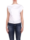 Alpha Studio - Collo Asimmetrico C/Coulisse New Shapes - Ad-6430C-2000 - Bianco