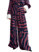 essentiel antwerp - pantaloni a gamba larga con stampa zebrata - iwide-i2ff - combo2 fudge frappe