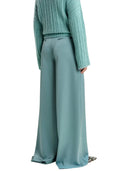 essentiel antwerp - pantaloni a gamba larga in raso - ixie-pb20 - poseidon blue