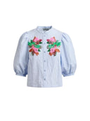 Essentiel Antwerp - Camicia Jaiden con maniche voluminose - Jaiden-J2Nb - Combo2 Nile Blue