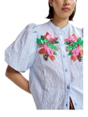 Essentiel Antwerp - Camicia Jaiden con maniche voluminose - Jaiden-J2Nb - Combo2 Nile Blue