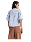 Essentiel Antwerp - Camicia Jaiden con maniche voluminose - Jaiden-J2Nb - Combo2 Nile Blue
