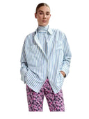 Essentiel Antwerp - Camicia oversize Janna con strass - Janna-J4Nb - Avorio chiaro/Azzurro chiaro