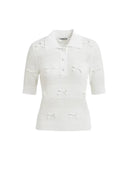 essentiel antwerp - polo jarts in maglia con fiocchi - jarts-ow01 - off white