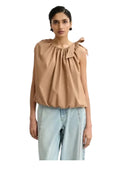 essentiel antwerp - top jaylah asimmetrico con nastro - jaylah-mp05 - maple