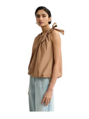 Essentiel Antwerp - Top Jaylah Asimmetrico con Nastro - Jaylah-Mp05 - Maple