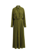 Essentiel Antwerp - Tutina corta oversize verde oliva con maxi gonna - Jebba-Om24 - Olive Martini