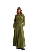 Essentiel Antwerp - Tutina corta oversize verde oliva con maxi gonna - Jebba-Om24 - Olive Martini