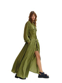 Essentiel Antwerp - Tutina corta oversize verde oliva con maxi gonna - Jebba-Om24 - Olive Martini