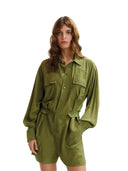 Essentiel Antwerp - Tutina corta oversize verde oliva con maxi gonna - Jebba-Om24 - Olive Martini