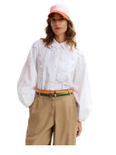 Essentiel Antwerp - Camicia Joella in cotone con fiori applicati - Joella-J2Wh - Combo2 White