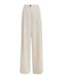 Essentiel Antwerp - Pantaloni Josha gessati a gamba larga - Josha-J1Vc - Combo1 Vanilla Cream