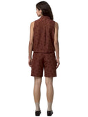 K-Way - Camicia S/M Anty Emby Jacquard - K7137PW-C39 - Brown - Violet Jacquard