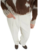 ottod'ame - pantalone in velluto - nev-dp9902-1941 - ecru