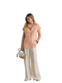 Lauren Ralph Lauren - Camicia a maniche corte in lino - 200874259012 - Pink