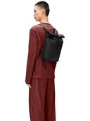 rains - zaino rolltop rucksack mini w3 - ra13330-01 - black