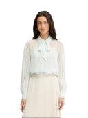 Twinset - Camicia M/L C/Sciarpa Staccabile - 261tp2790-13162 - Aqua