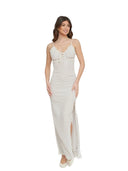 Mar De Margaritas - Riley - Abito Lungo Dritto In Crepe - Mmabw01529-Bi114 - Petitpois Ecru
