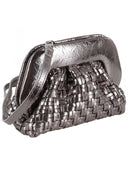 themoirè - borsa gea micro weaved laminated - tmfw25gmwl125 - dark silver