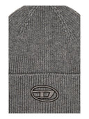 Diesel - Berretto a costine con ricamo D - A040920Daob-96K - Heather7Grey
