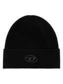 Diesel - Berretto a costine con ricamo D - A040920Daob-9Xx-004 - Deep/Black