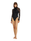 Diesel - Body Vivian in pizzo di nylon con schiena scoperta - A225720Drak-900 - 009 - Ebony